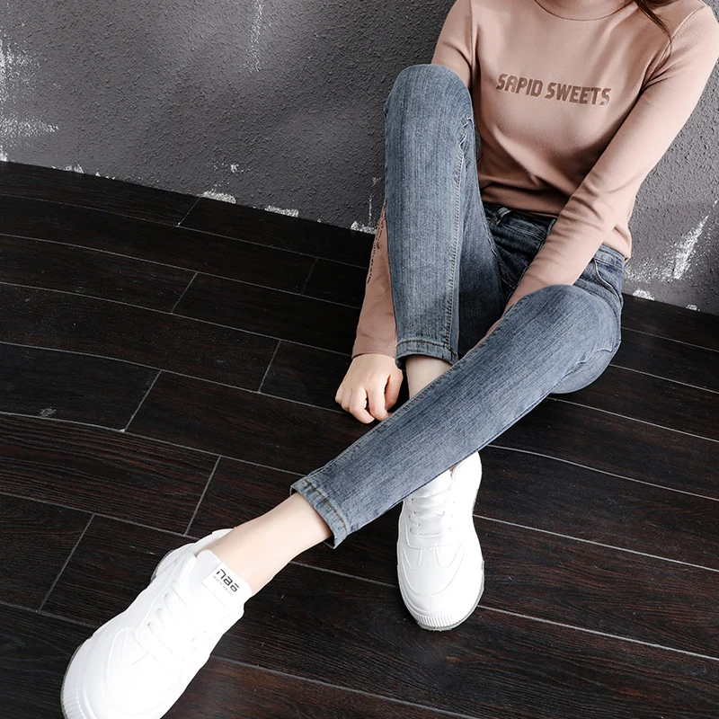 Winter Fleece Warm Thick Plus Velvet Skinny Mom Jeans For Women High waist Slim fit Female Stretch Denim Pencil Pants