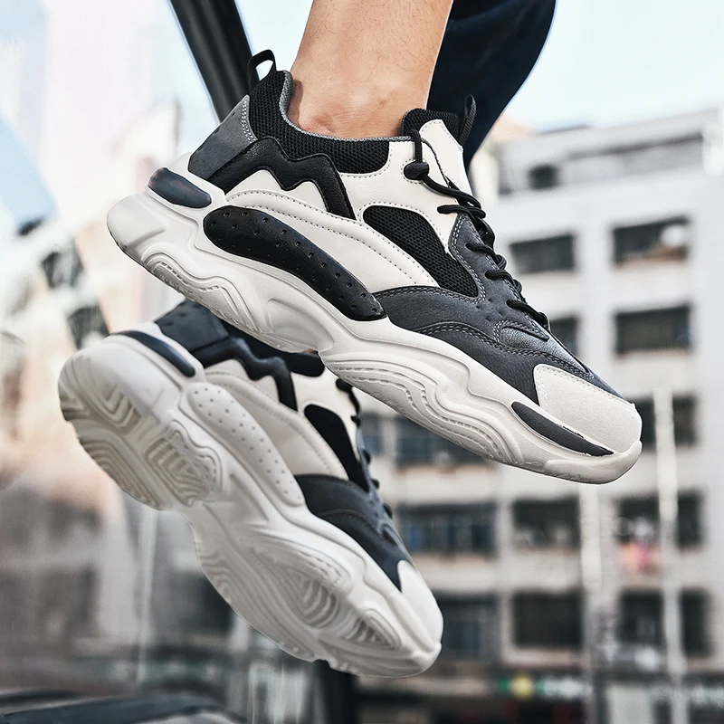 

2020 Sneakers Men Breathable Sport Running Shoes for Men Brand Platform Chunky Sneakers Man Light Lace-up Retro Casual Dad Shoes