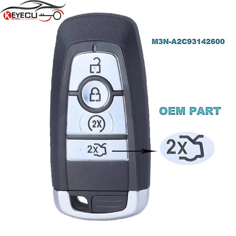 

KEYECU OEM, 4 кнопки, 868 МГц, телефон для Ford Edge Explorer Mustang Ranger 2017 2018 2019