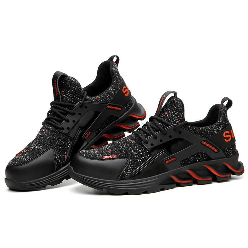 

Man Safety Boots Indestructible Shoes For Work Breathable Flying Woven Men Sneakers Anti-smashing Anti-puncture Immortal Shoes