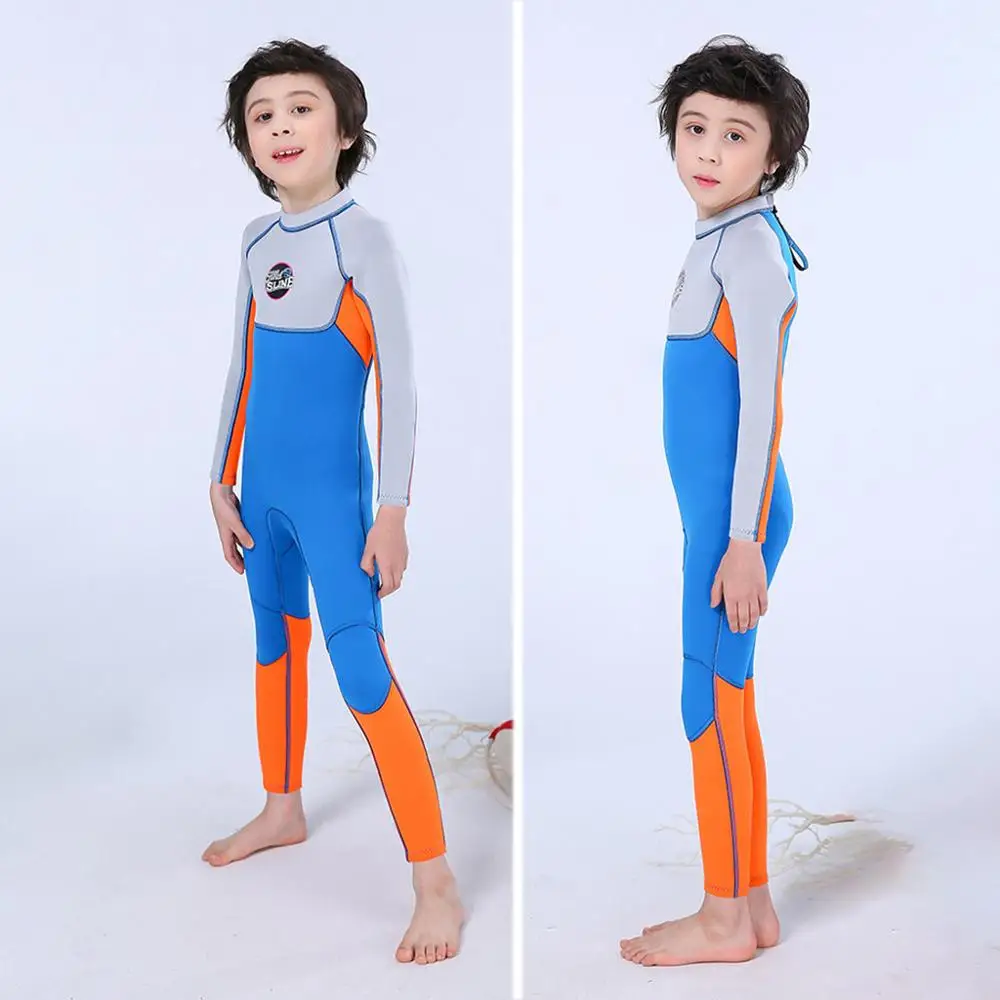 Rashguard неопреновые гидрокостюмы для детей, костюмы для дайвинга детская одежда для плавания с длинными рукавами для мальчиков и девочек, сёрфинга, гидрокостюм f3 - Цвет: Blue