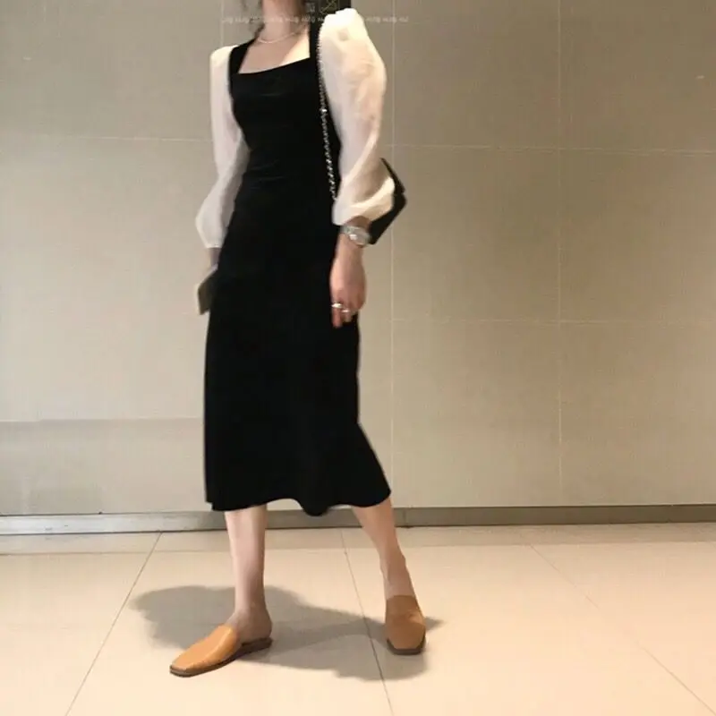 Новое бархатное платье миди модное женское большого размера женские платья Vestido