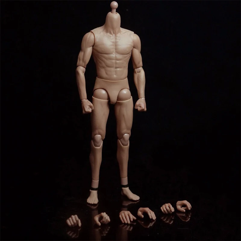 

1/6 Scale G002 Asian Male Muscle Body Action Figure Model Similar to HT DX04 With Extra Hands for 12" Bruce Lee Male Head