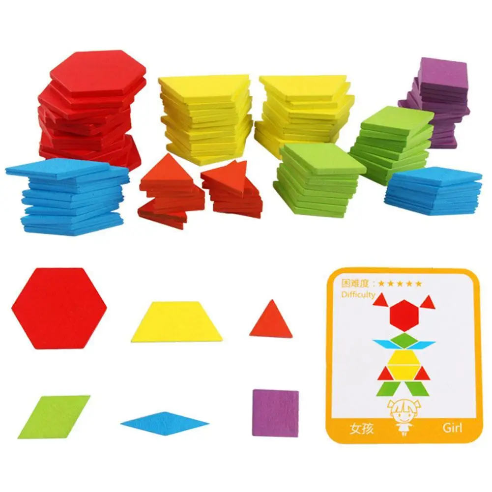 155pcs/set Wooden Block Set Montessori Wooden Jigsaw Board Set Colorful Baby Educational Toys for Children Developing Toy
