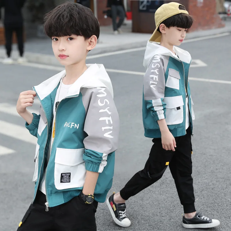 

Children's Wear Boys' Autumn Coat 2022 New Middle School and University Boys' Spring and Autumn Casual Jacket