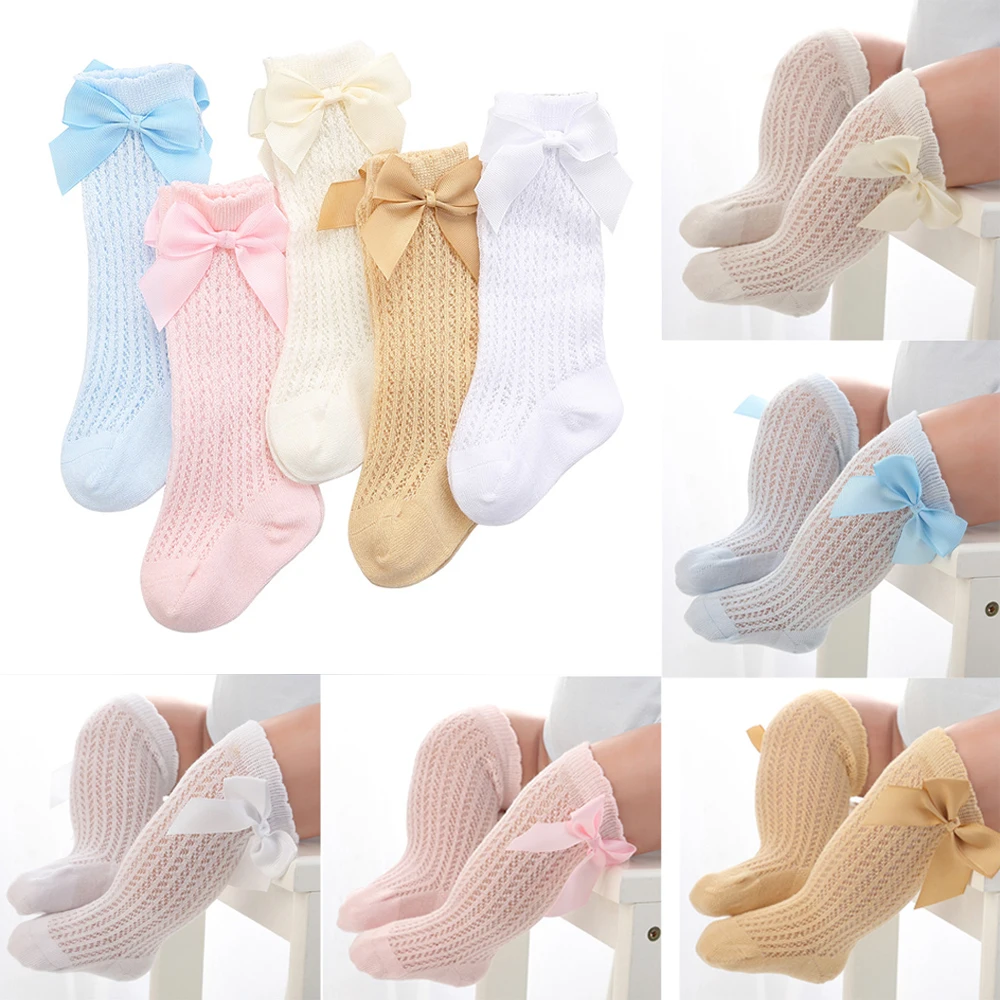 Милые хлопковые сетчатые Дышащие носки для маленьких девочек летние Гольфы