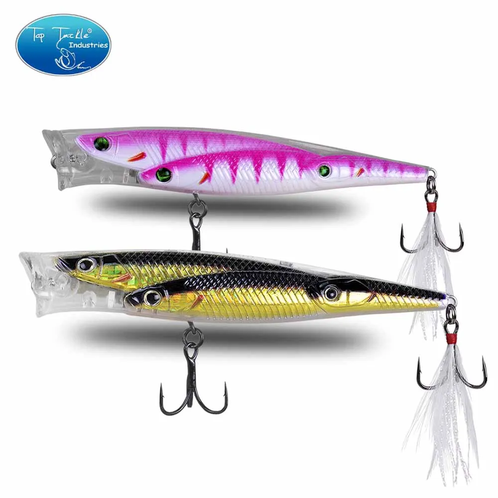 Floating popper fishing lure Topwater Plastic 100mm 14g artifical ABS plastic CF LURE bait | Спорт и развлечения