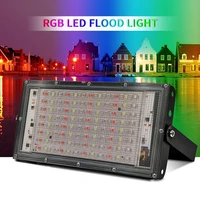 100w rgb led spotlight outdoor rgb flood light ac220v waterproof ip66 reflector wall projector lamp with color remote controller