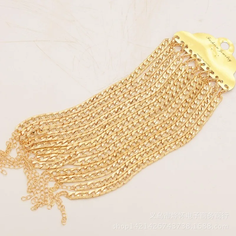 Винтажные золотые браслеты на щиколотке с Кубой для женщин и мужчин модные