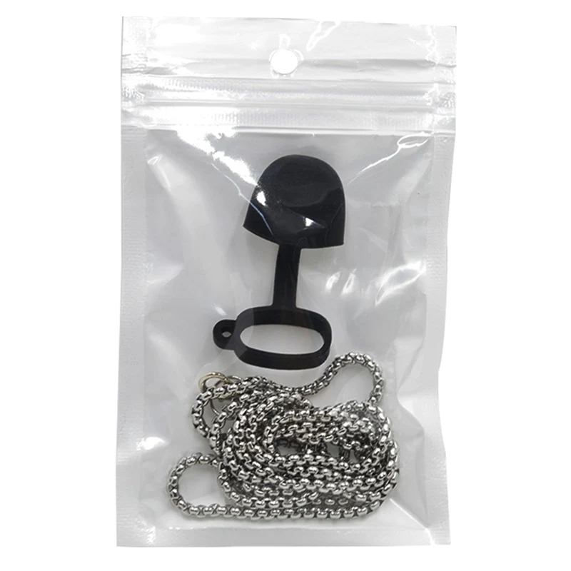 

Silicone Dustproof Cap + Stainless Steel Lanyard For Vape Pod Electronic Cigarette Necklace Dust Cap For Uwell Caliburn / Relx