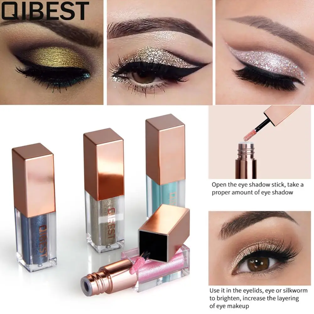 Жидкие блестящие тени для век 15 цветов карандаш мерцающие водостойкие стойкие