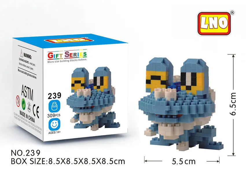 239 with box LNO строительные блоки, игрушки, аниме покебол, фигурки Пикачу, мини-блоки для детей и взрослых, строительные блоки, мини-карманные игрушки монстра для детей - Цвет: 239 with box