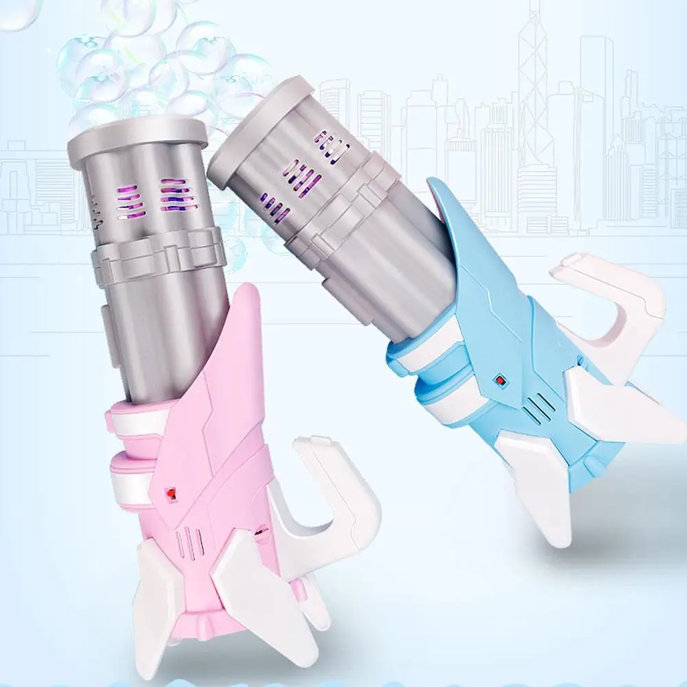 

New Kids Gatling Bubble Make Toys Summer Automatic Soap Water Bubble Machine For Children Toddlers Indoor Outdoor for girls Gift