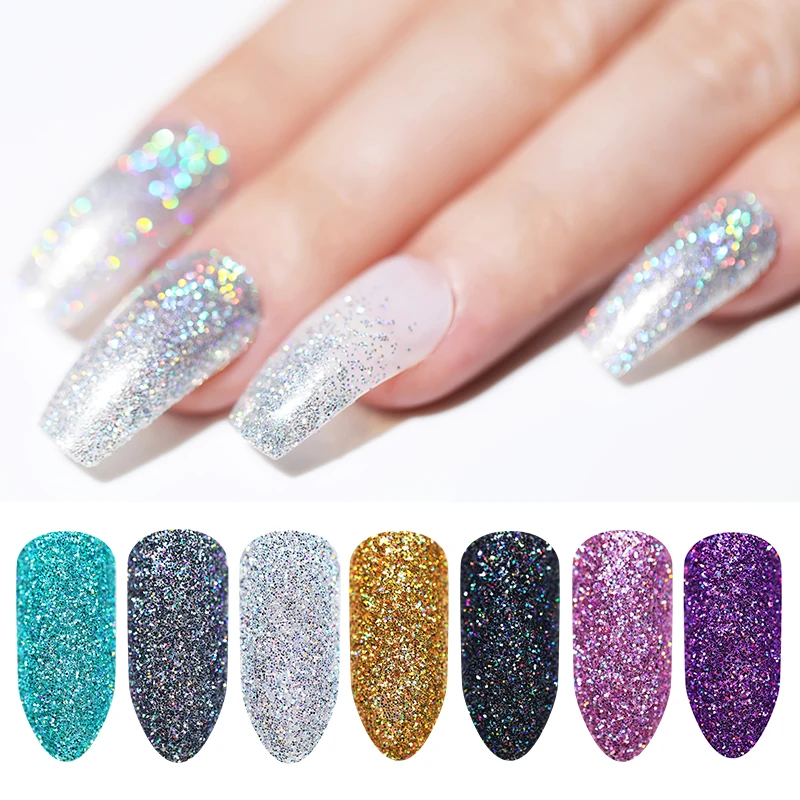 5g/10g порошок для ногтей черный блестящий Блестящий мерцающий золотой красный