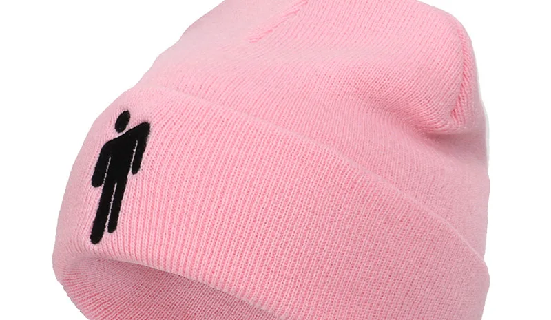 Billie Eilish вышивка Beanie Женская и мужская вязаная зимняя шапка однотонная хип-хоп мягкая шапка черепки теплая кость Unise Новая мода