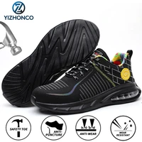autumn safety shoes cushion men boots fashion work sneakers steel toe shoes puncture proof work boots protective shoes yizhonco