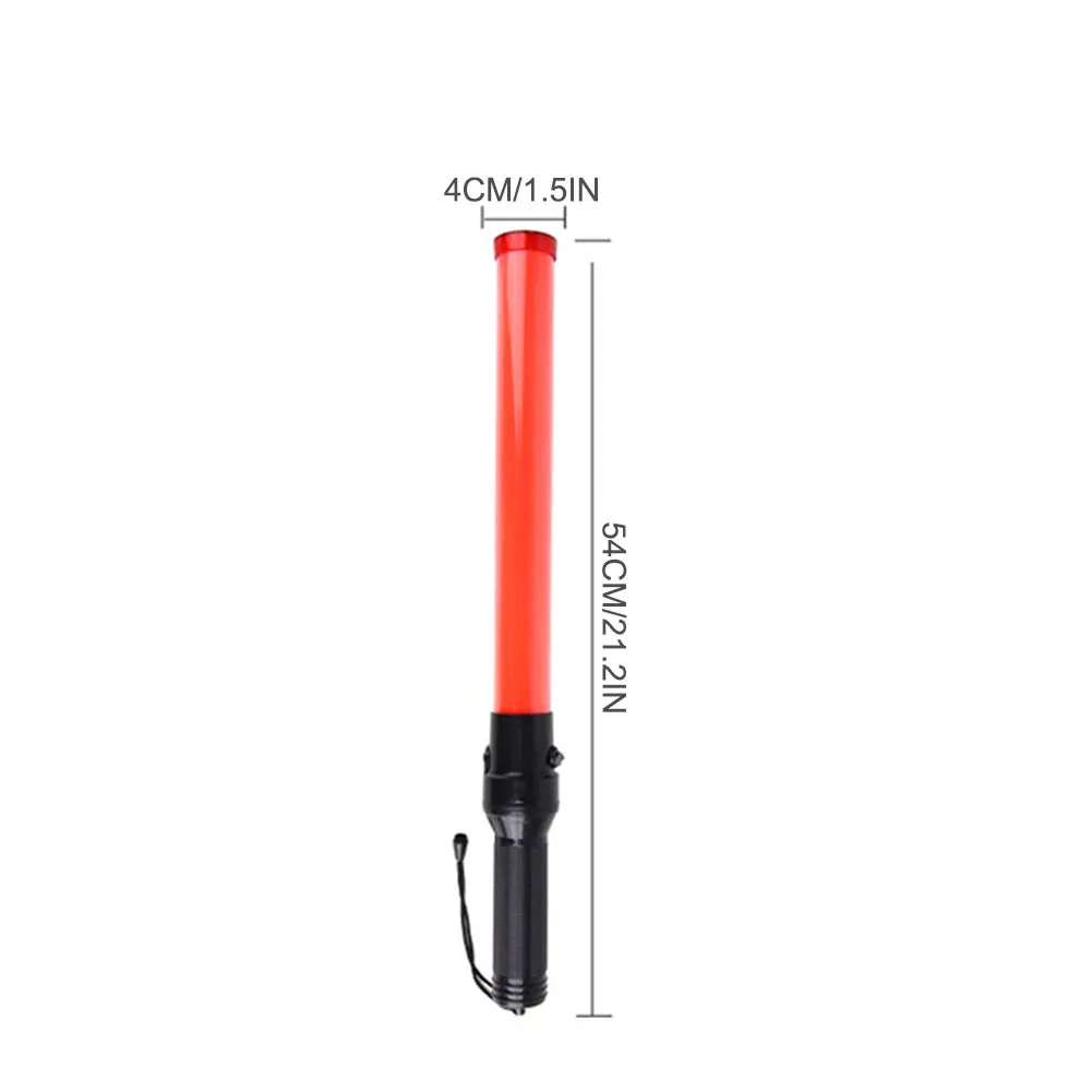 

54CM Signal Traffic Wand LED Flashlight Red Flashing Mode Wrist Strap Lanyard For Kids Outdoor Camping Car Accessories