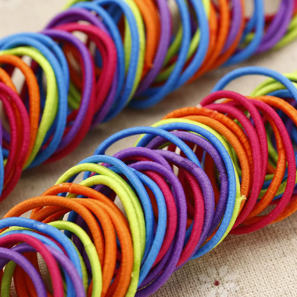 

50pcs/Lot Baby Girls Hair rubber bands Ropes Hair Ties Ponytail Holder Headband Scrunchies Hairband rings kids hair accessories