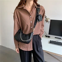 vintage womens bag luxury designer pu leather handbags two in one shoulder messenger bags lady solid color baguette clutch 2020