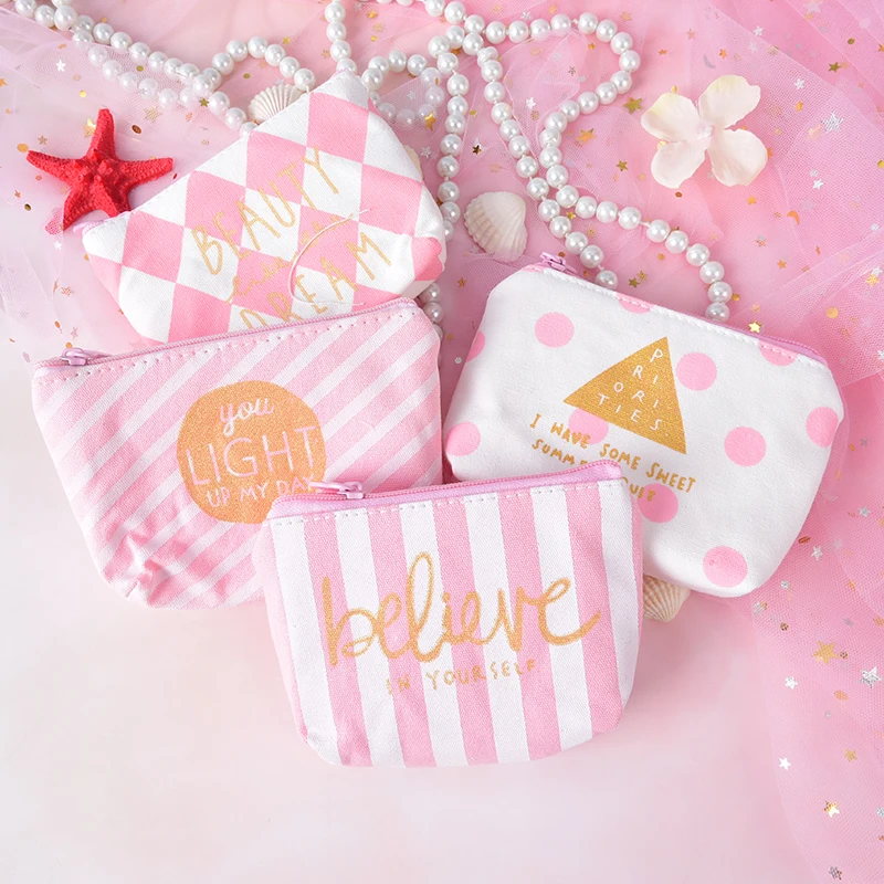 4 типа 11 5*8 5 см набор косметических кистей в розовом чехле женский милый кошелек