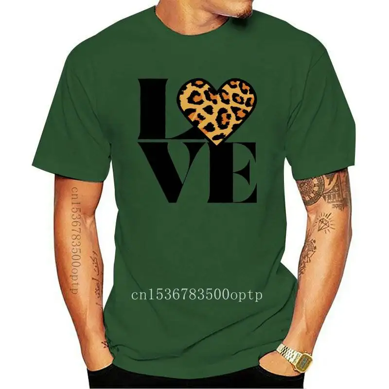 

New T-shirts Women 2021 Leopard Love Valentine Short Sleeve Spring Summer Tshirt Top Lady Print Clothes Graphic Female Tee T-Shi
