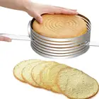 Регулируемое круглое кольцо для торта из нержавеющей стали, инструменты для выпечки, сделай сам, резак для торта, слайсер, инструменты для выпечки