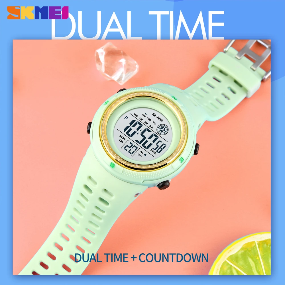 

SKMEI новые цифровые часы с двумя часовыми поясами светодиодный часы Для мужчин Мульти Функция мальчики часы для подарка спортивные Countdwn детс...