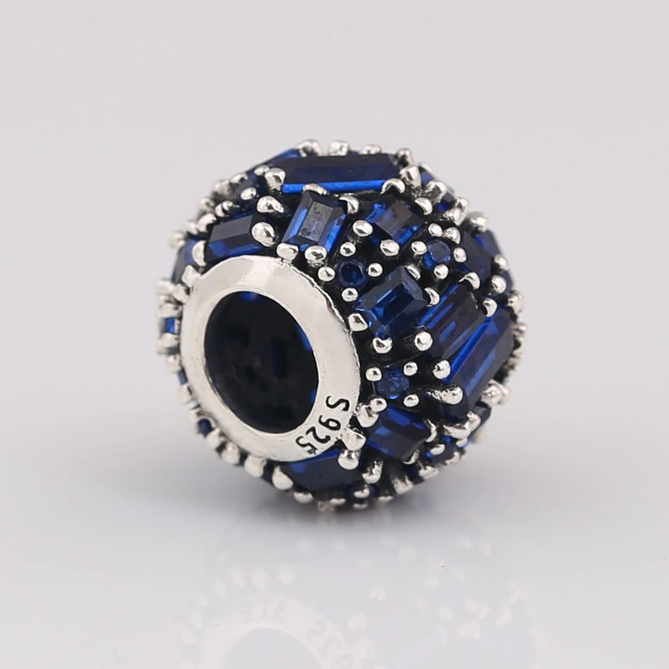 Authentic S925 Silver Bead Blue Chiselled Elegance Charms fit Pandora Bracelet Bangle | Украшения и аксессуары