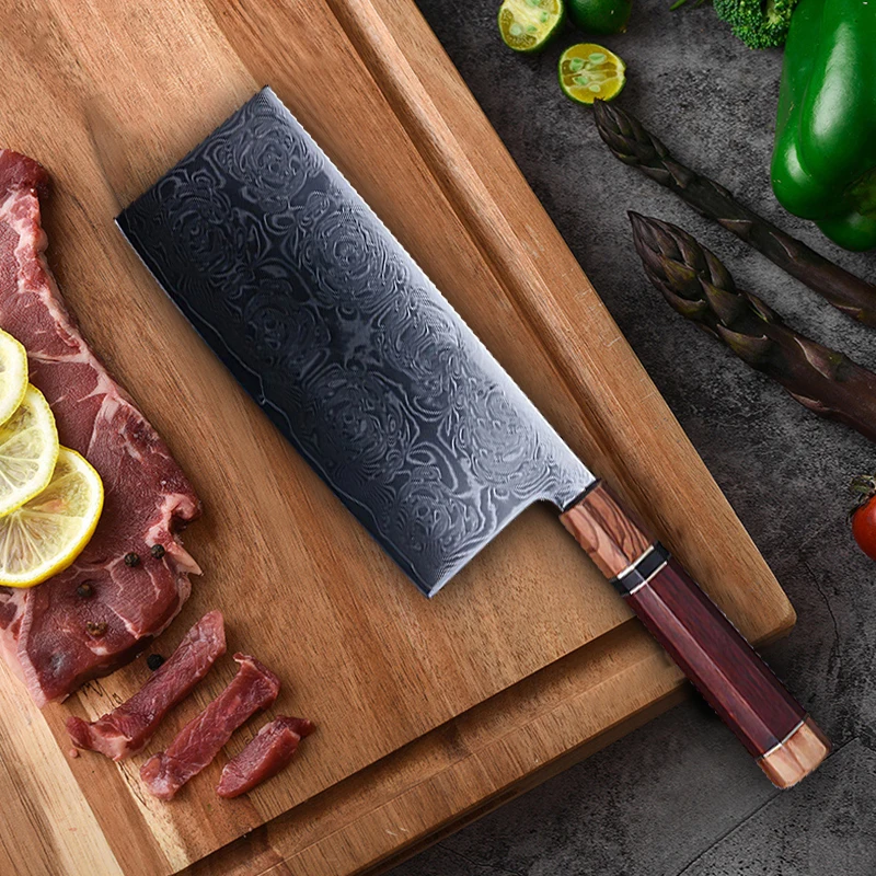 Китайский нож кухонная утварь из нержавеющей стали 7cr17 440C мясник сантоку