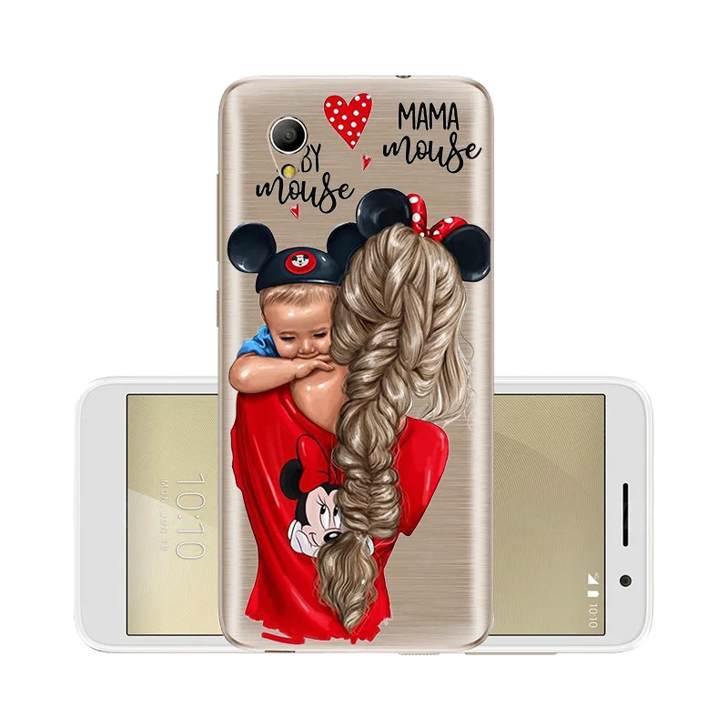 For Alcatel 1 5033D 5033 Cover Alcatel1 5.0inch Case Super Mama Girl Baby Painted 1X Transparent Silicone Shell |