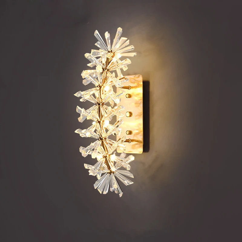 

Роскошное настенное бра, роскошный светодиодный светильник с кристаллами для гостиной, спальни, Настенный декор, золотые осветительные при...