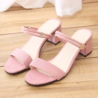 big size women sandals 2022 korean summer new casual slippers for ladies thick high heel dual purpose casual shoes for women