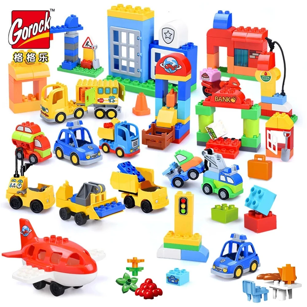 

6 Style Classic Big Size Building Block Fruit Vegetable Trucks Animal Figures DIY Assembly Bricks Boys Girls Toys For Child Gift