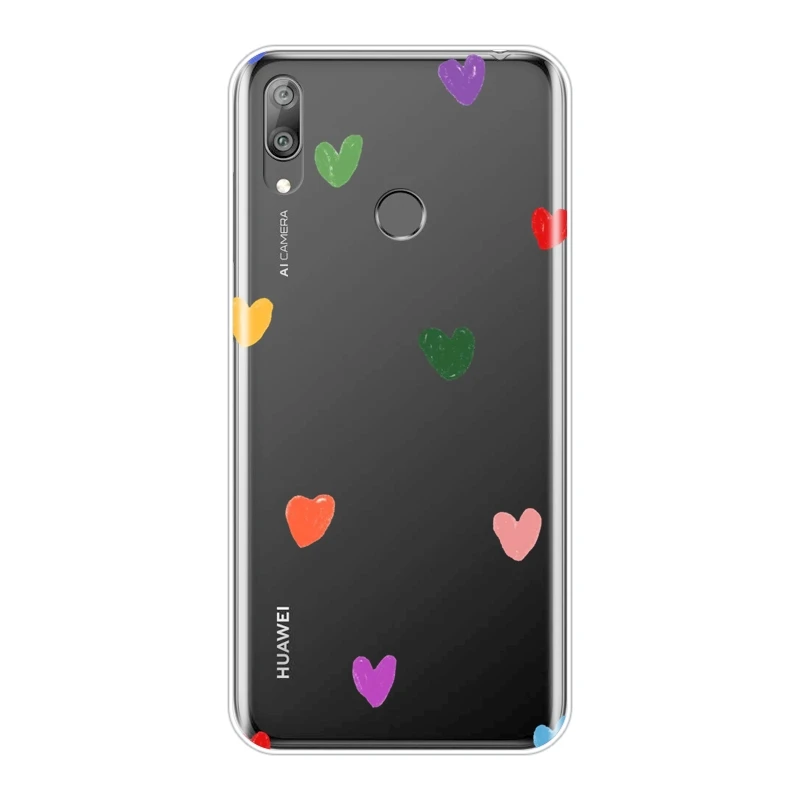 Мягкий чехол с милым сердцем Kawaii Love для Huawei Y9 Y7 Y6 Pro Prime 2019 силиконовый телефона Y5 |