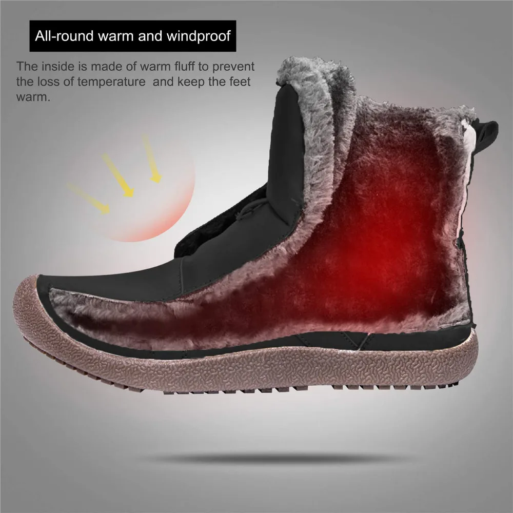 2019 г. Новые мужские ботинки Удобная мужская обувь плюшевые теплые зимние для