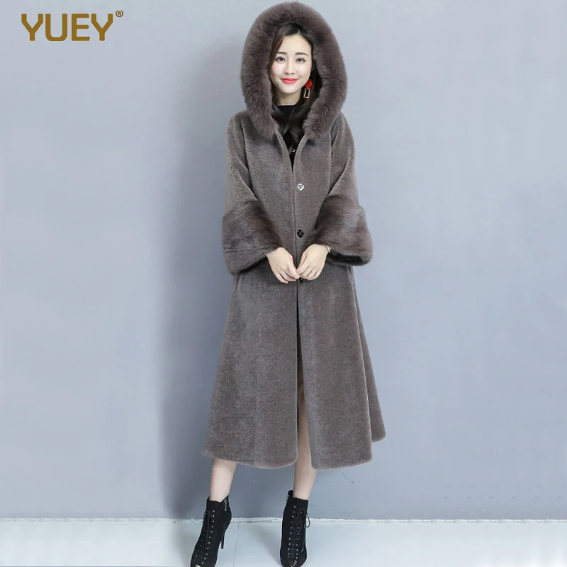 Женское Удлиненное пальто из искусственного меха зимнее теплое меховое