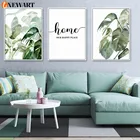 Постер с зелеными растениями и листьями, Настенная картина из эвкалипта, Картина на холсте для гостиной, оптимистическое предложение, украшение для дома
