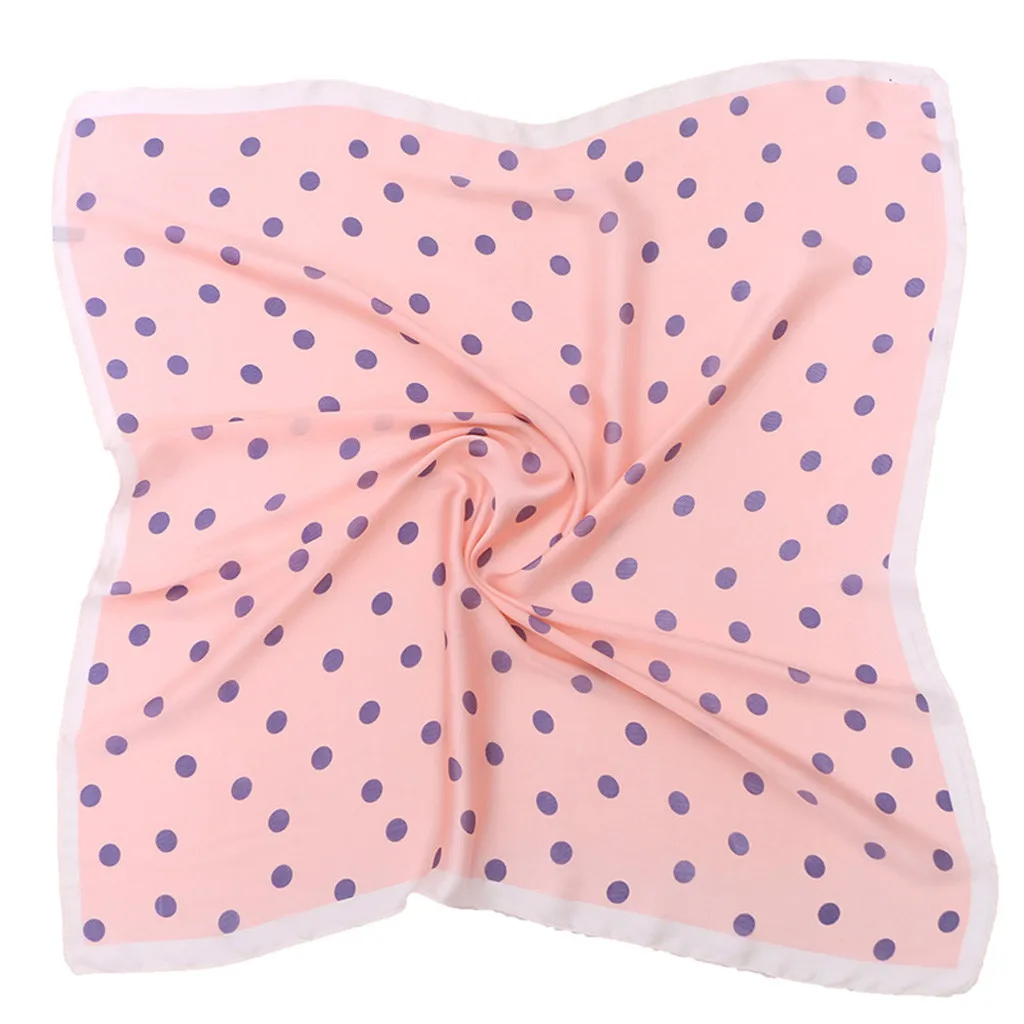 Шифоновые розовые женские шарфы в горошек дамские модные украшения квадратная