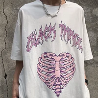 woman t shirts goth y2k harajuku oversized t shirt print grunge emo streetwear short sleeve kawaii skull punk graphic top women