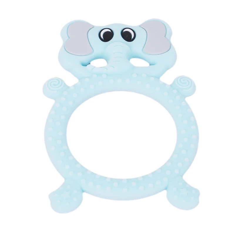 

Toddler Toys Silicone Teethers Animal Elephant Baby Ring Teether Silicone Chew Charms Baby Teething Gift
