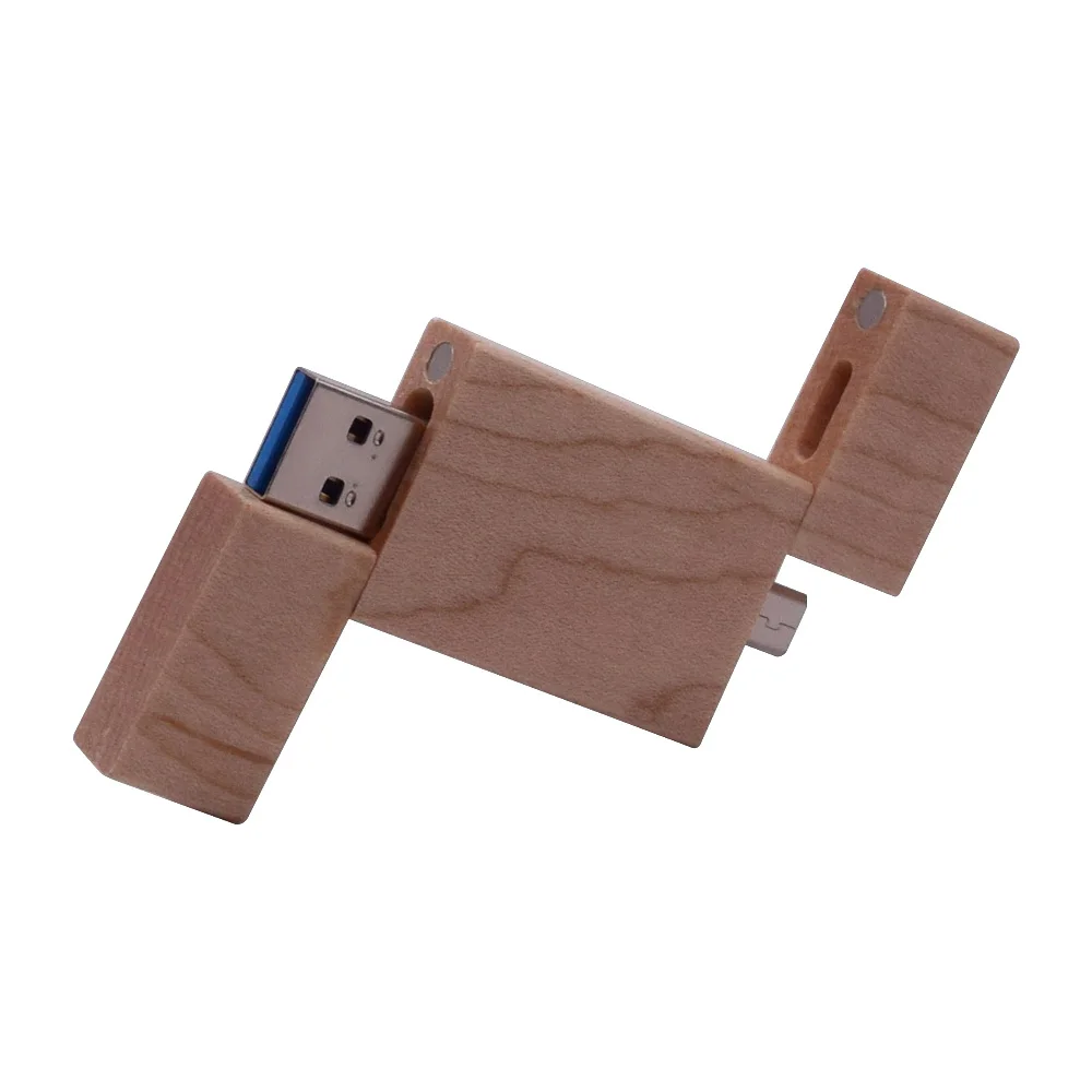 Деревянный OTG USB флешка 3 0 двойное использование мобильный телефон компьютер флэш