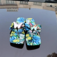 2021 summer new fashion womens flip flops stitching color matching bows women clip toe slippers ladies beach flat slippers