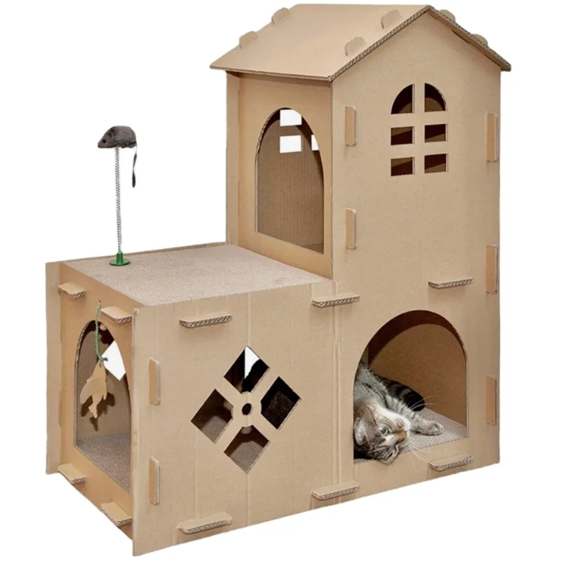 Faça Você Mesmo Dobrável Gato Scratcher Papelão Ondulado Casa Pet Sala de Entrega Alta Qualidade Acessórios e peças de energia solar