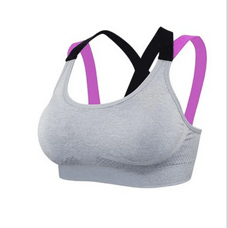 

High Impact Sports Bra for Women Gym Yoga Top Seamless Crop with Push Up Training Vest Underwear Without Underwire Sexy Fitness