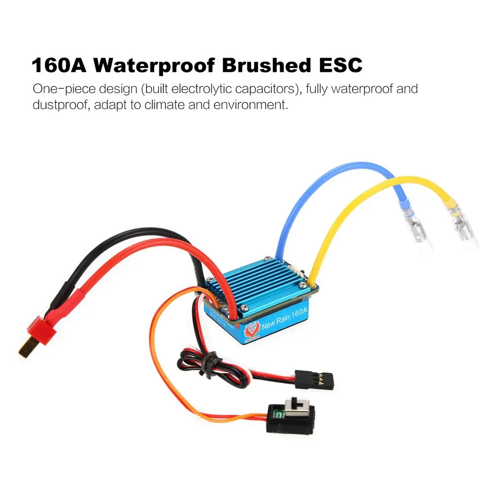 Водонепроницаемый матовый ESC 160A 3S с 5 в 1 а BEC t-разъемом/XT60-вилкой для 1/12