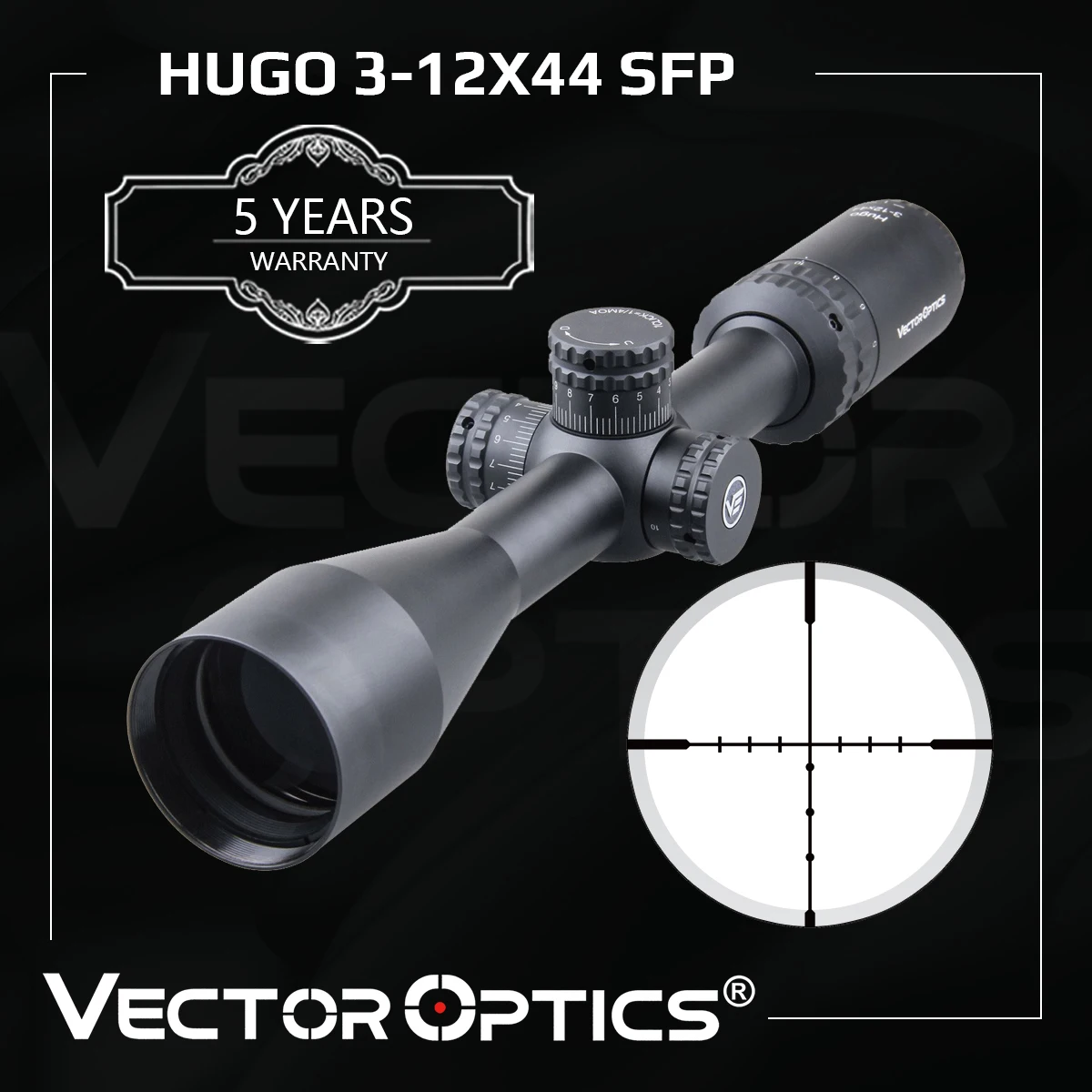 Прицел Vector Optics Hugo 3-12x44 Varmint для стрельбы 1 дюйм провод 10 ярдов сетка BDC замок