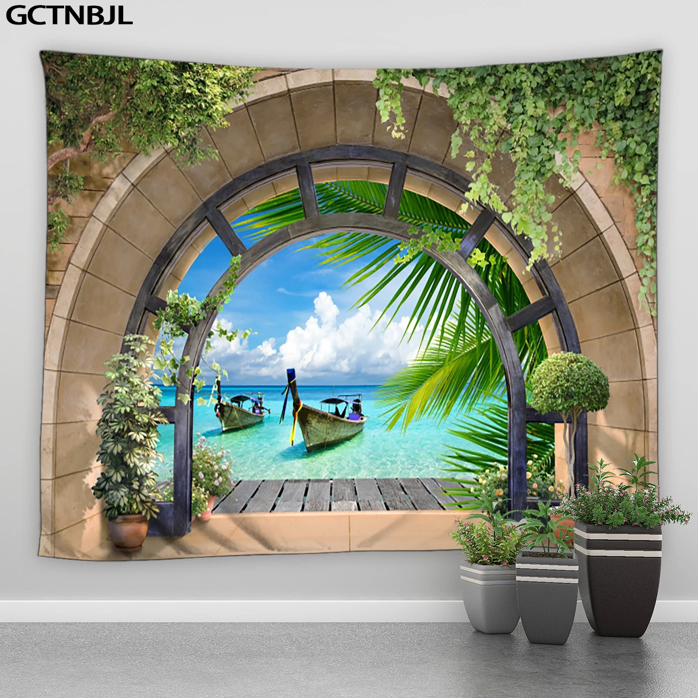 Настенный гобелен с изображением океана и пляжа украшение для гостиной спальни