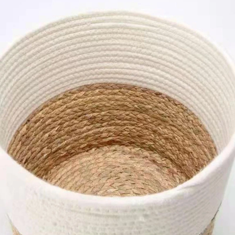 

Handmade Straw Storage Basket Rattan Floor Indoor Flower Pot Planter Crafts Decoration Home Living Room Flower Basket