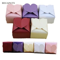 50pcs pearl carton heart shaped love gift candy box diy wedding decoration ornaments home event party favors table accessories