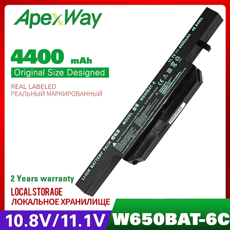 Аккумулятор для ноутбука 11 1 в 4400 ма/ч Clevo W650BAT 6 K5 K4 P4 P5 G150SG G150S G150SA G150TC G150MG K750D|laptop
